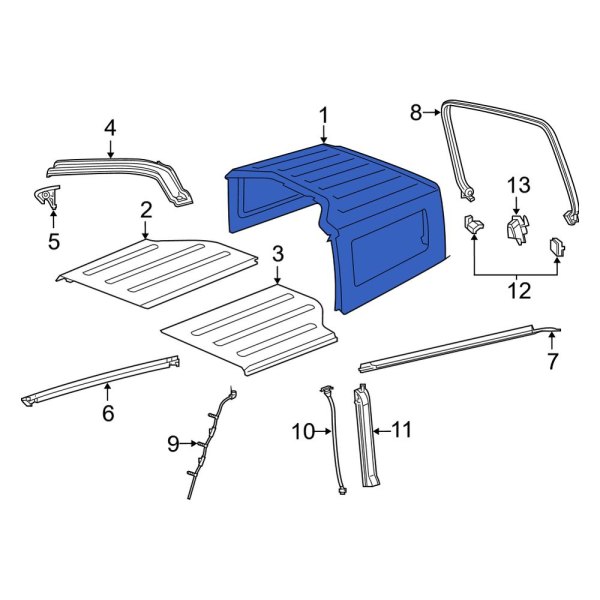 Jeep OE 5VN23TZZAT Rear Roof Panel