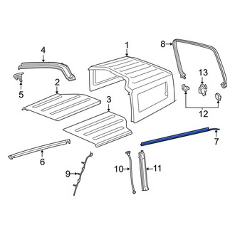 Jeep OE - Left Roof Panel Weatherstrip Bracket