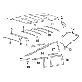 Jeep OE - Convertible/Soft Top - Cover & Components (Manual), (Unlimited Moab / Unlimited Rubicon / Unlimited Sahara / Unlimited Sport / Unlimited Sport S)