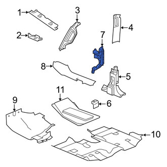 Jeep OE - Left Body B-Pillar Trim Panel Bracket