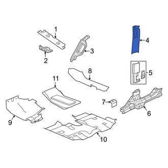 Jeep OE - Left Upper Inner Door Pillar Post Trim Set