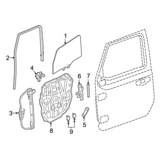 Jeep OE - Front Door - Glass & Hardware (Full Door)
