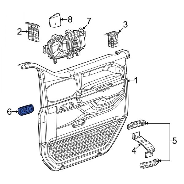 Jeep OE 6AC61DX9AD Front Left Door Lock Switch