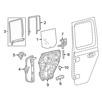 Jeep OE - Rear Door - Glass & Hardware (Full Door)