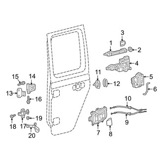 Jeep OE - Rear Door - Lock & Hardware (Full Door)