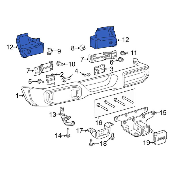 Jeep OE 68349681AD - Rear Left Bumper Cover Spacer Panel