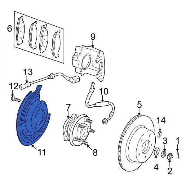 Jeep OE 52005476 Front Right Brake Dust Shield
