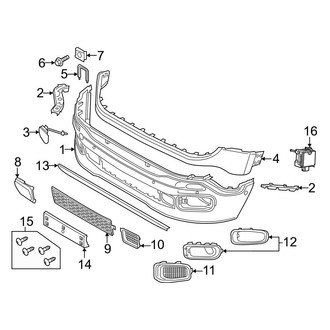 Jeep OE - Front Bumper & Grille - Bumper & Components (W/O Tow Hooks, Bumper Cover & Trim)
