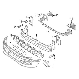 Jeep OE - Front Bumper & Grille - Bumper & Components (W/O Tow Hooks, Bumper Support)