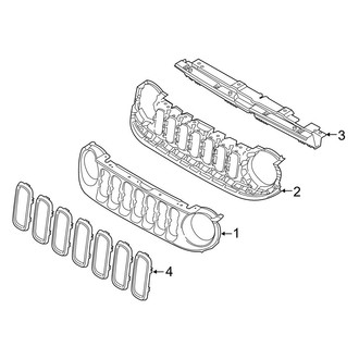 Jeep OE - Front Bumper & Grille - Grille & Components (With Tow Hooks)