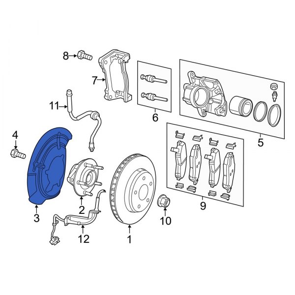 Jeep OE 68081533AA Front Left Brake Dust Shield