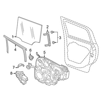 Jeep OE - Rear Door - Glass & Hardware