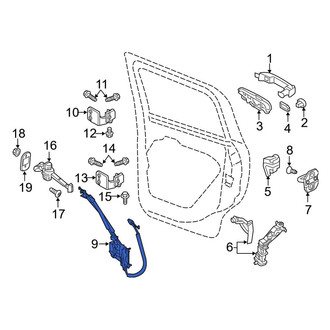 Jeep OE - Rear Left Door Latch Cable