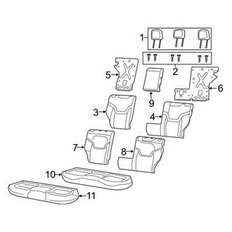 Jeep OE - Seats & Tracks - Rear Seat Components (Trim Code D7)