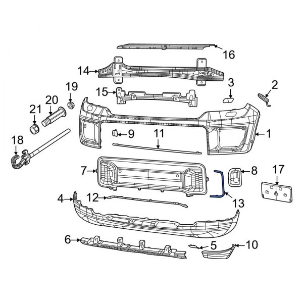 Jeep OE 6UT94SZ0AB Front Right Bumper Trim