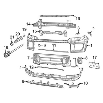 Jeep OE - Front Bumper & Grille - Bumper & Components (Overland)
