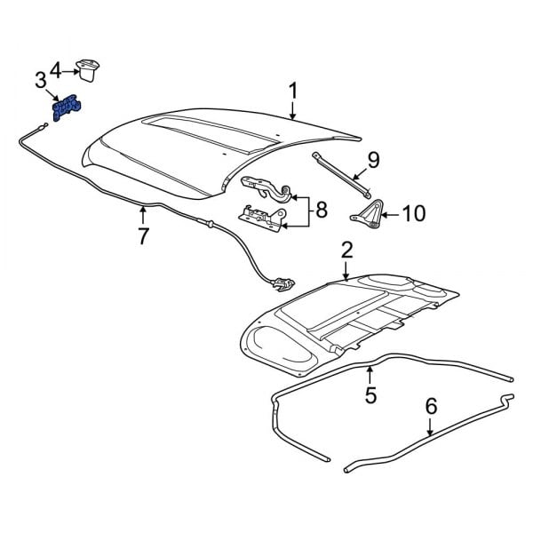 Jeep OE 68375662AA - Front Hood Latch