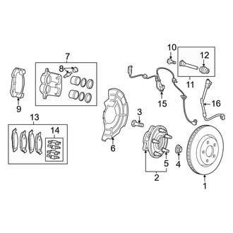 Jeep OE - Front Suspension - Brake Components (4WD)