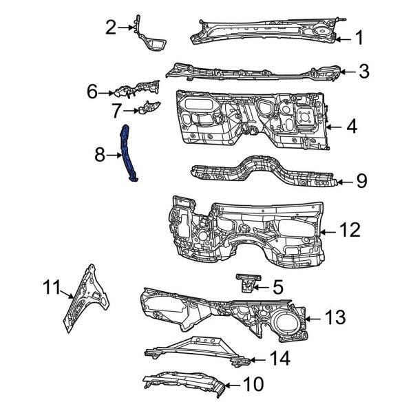Jeep OE 68362004AB Left Cowl Panel Drain Hose