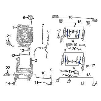 Jeep OE - Center Right Outer Seat Back Recliner Adjustment Mechanism Cover