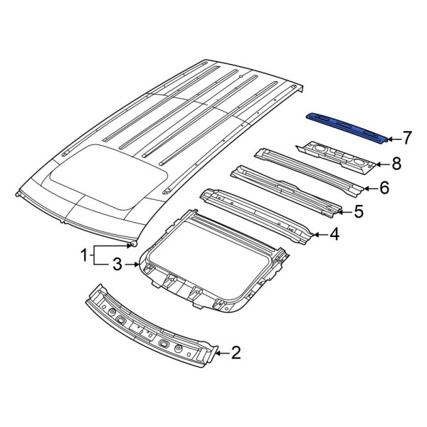 Jeep OE 68458681AA Rear Roof Header Panel