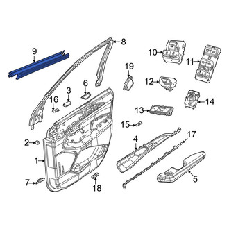 Jeep OE - Front Left Door Window Belt Weatherstrip