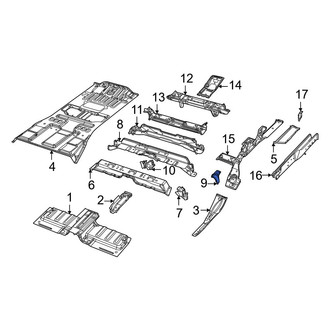 Jeep OE - Rear Center Right Floor Pan Crossmember Bracket