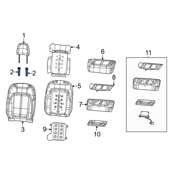 Jeep OE 6LY65WT3AD Front Headrest Guide