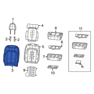 Jeep OE - Front Left Seat Back Cushion Cover