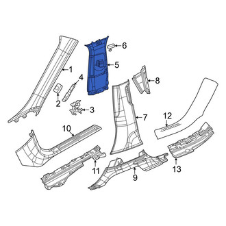 Jeep OE - Right Upper Door Pillar Post Trim Set