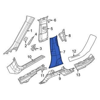 Jeep OE - Left Upper Door Pillar Post Trim Set