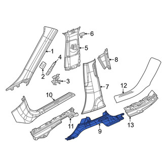 Jeep OE - Left Upper Door Pillar Post Trim Set
