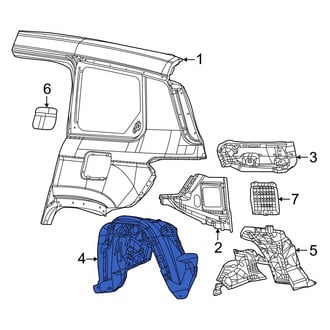 Jeep OE - Rear Left Quarter Panel Splash Shield