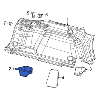 Jeep OE - Rear Left Interior Quarter Panel Trim Panel Storage Compartment