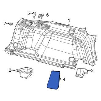 Jeep OE - Rear Left Interior Quarter Panel Trim Panel Access Cover