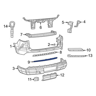 Jeep OE - Rear Center Bumper Trim