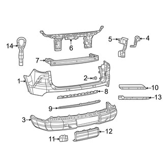 Jeep OE - Rear Bumper - Bumper & Components (4xe / Altitude / Altitude X / Laredo / Laredo X / Limited)