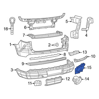Jeep OE - Right Exhaust Tail Pipe Tip Bracket