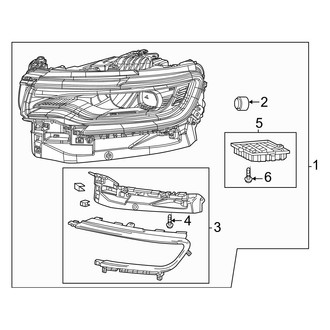 Jeep OE - Front Lamps - Headlamp Components (Single Projector), (Series I / Series I Carbide / Series II / Series II Carbide / Series III / Series III Carbide)