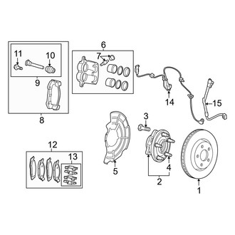 Jeep OE - Front Suspension - Brake Components (4WD)
