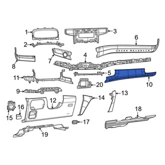 Jeep OE - Left Upper Instrument Panel Trim Panel