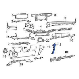 Jeep OE - Right Inner Instrument Panel Trim Panel