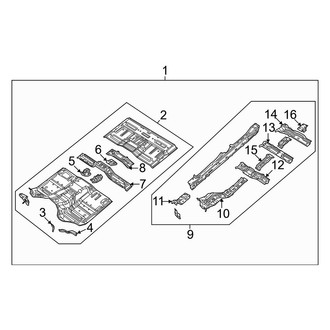 Jeep OE - Pillars, Rocker & Floor - Floor & Rails