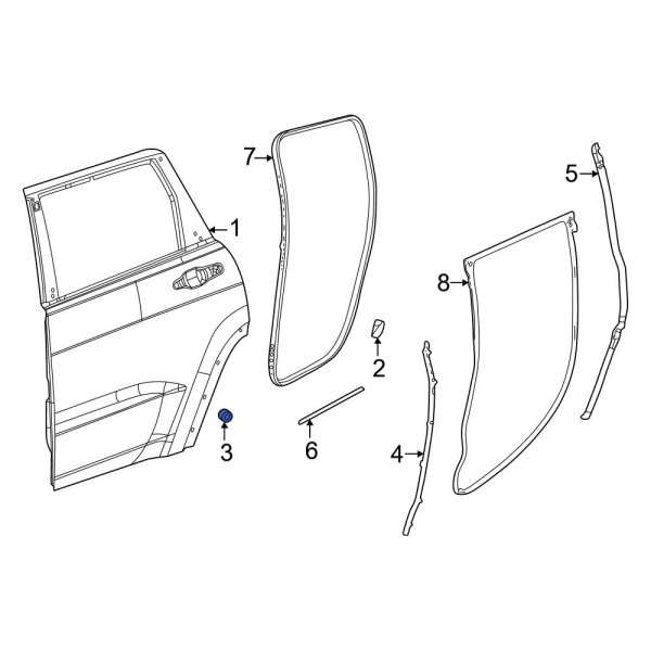 Jeep OE 68459903AA Rear Door Stop