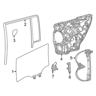 Jeep OE - Rear Door - Glass & Hardware