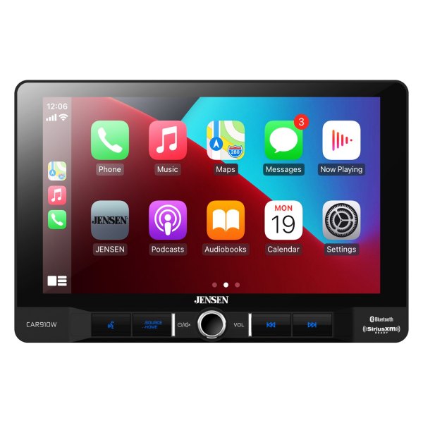 Jensen® - 9" Touchscreen Display Single DIN Digital Media Receiver with Bluetooth, Android Auto, Apple CarPlay, SiriusXM Ready