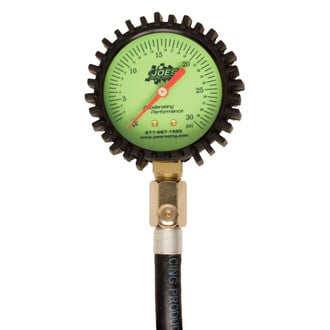 JOES Racing® - 3 to 30 psi Glow-In-The-Dark Dial Tire Pressure Gauge