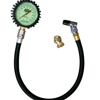 JOES Racing® - 5 to 60 psi Glow-In-The-Dark Dial Tire Pressure Gauge