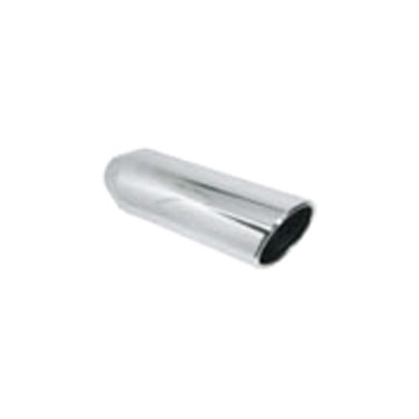 Jones Exhaust® - Stainless Steel Round Rolled Edge Angle Cut Black Chrome Exhaust Tip