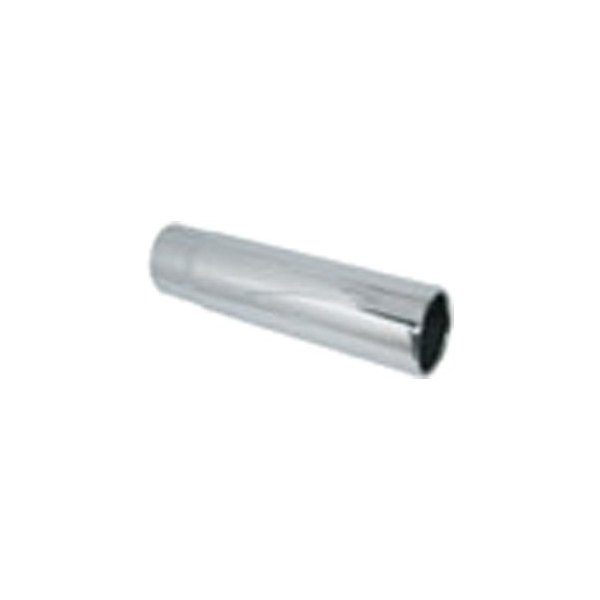 Jones Exhaust® - Stainless Steel Round Rolled Edge Straight Cut Double-Wall Chrome Exhaust Tip